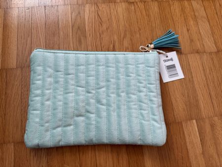 Mintgrüne Stoff Tasche mit Quasten, neu mit Etikett