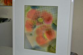 50x60 Aquarell-Seide mit Rahmen Glas