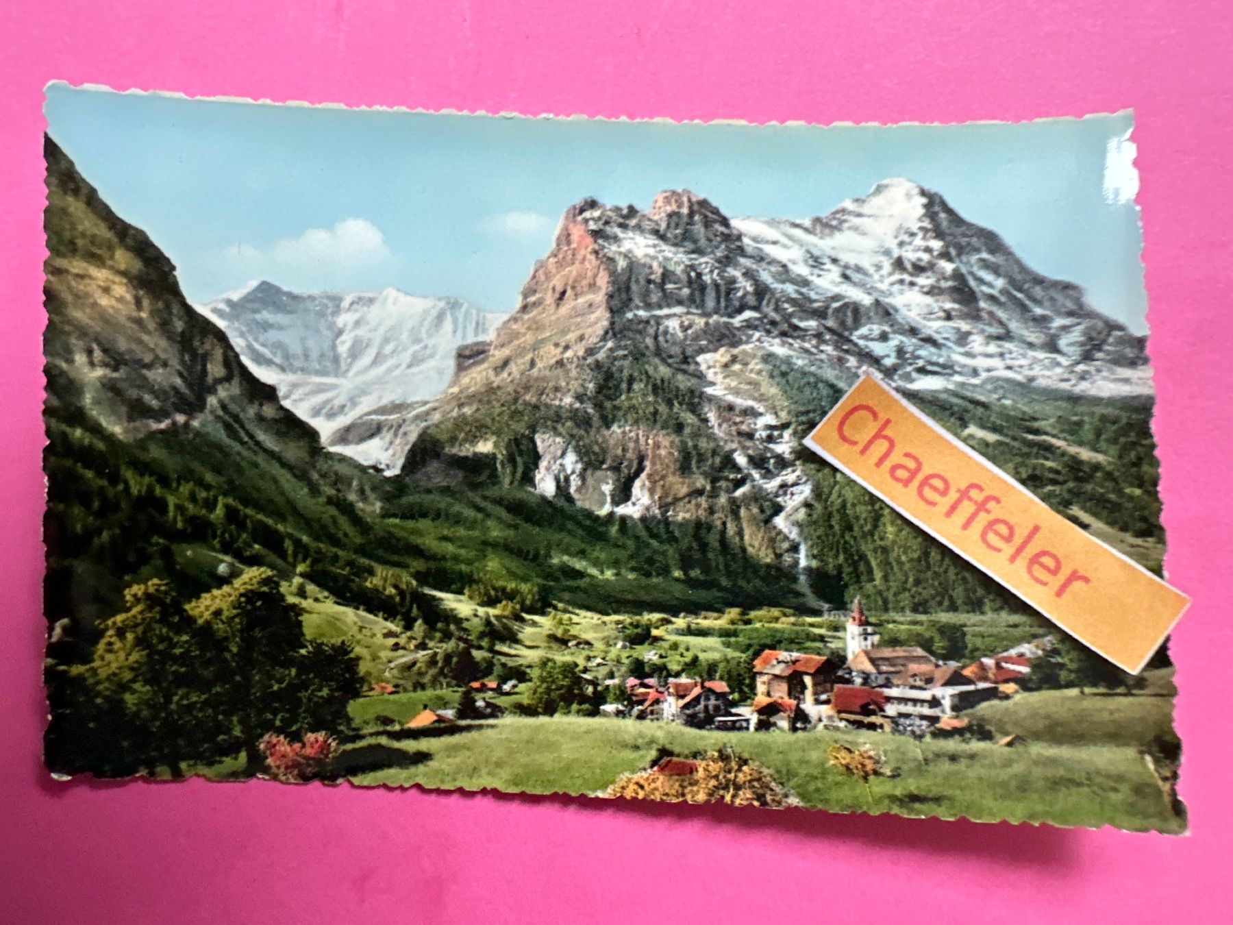 Cartoline postali: Grindelwald mit Fiescherhörner und Eiger – Usato da Zürich venduto da Chaeffeler