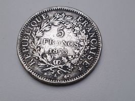 🇫🇷 France 5 Francs 1875 **Silver 25g .900**