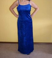 Damen Abendkleid Samt blau bodenlang guter Zustand 38/40