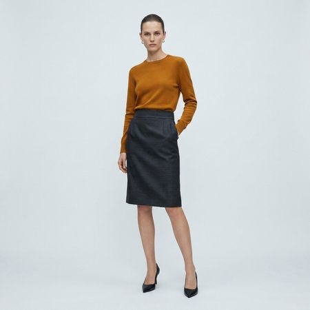 Jupe Droite Christian Dior Coordonnés Soie/Laine Taille 40