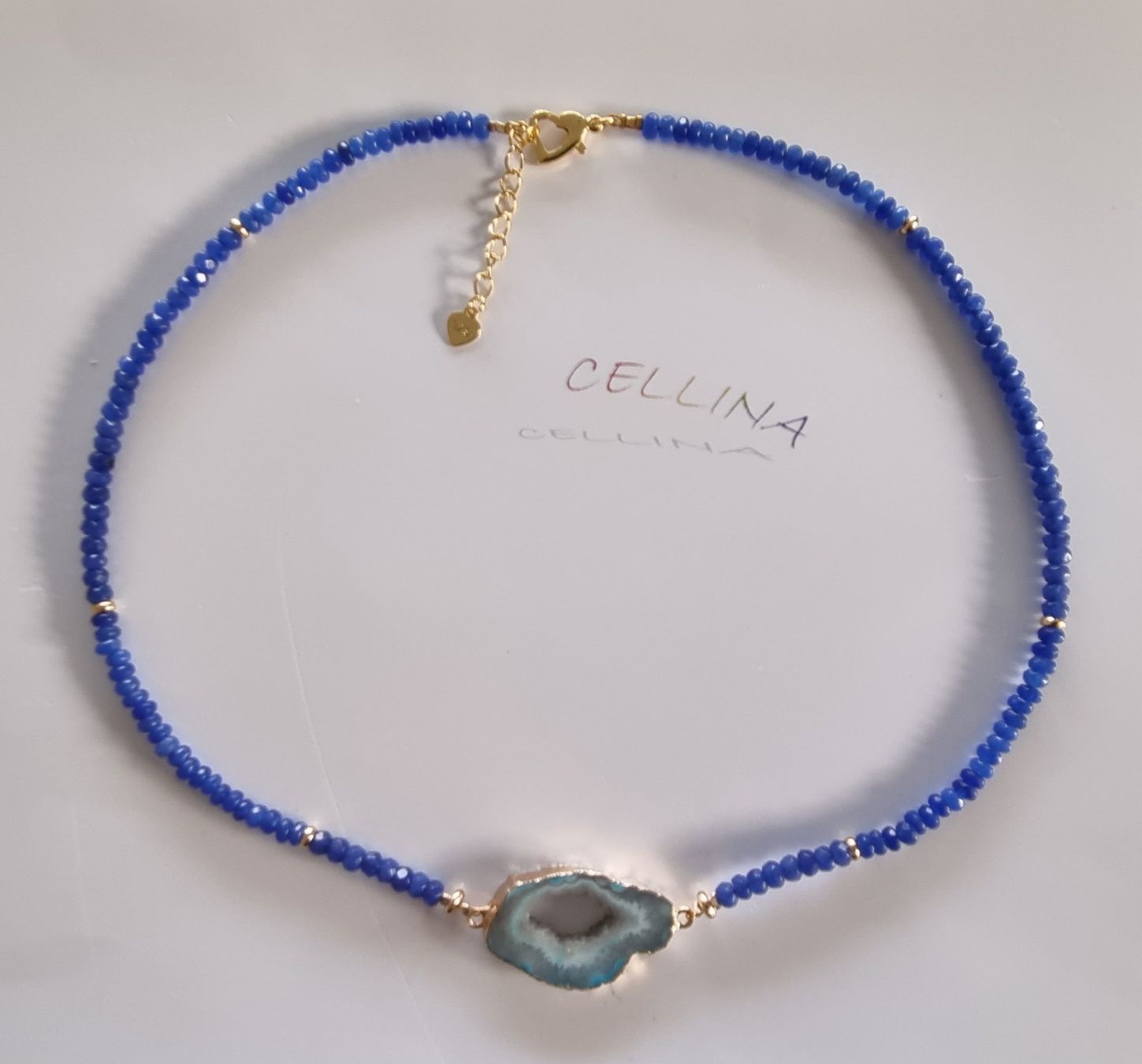 Catenine: Jade Halskette mit Druse 57 – Nuovo e nell'imballaggio originale da Luzern venduto da Cellina1 1