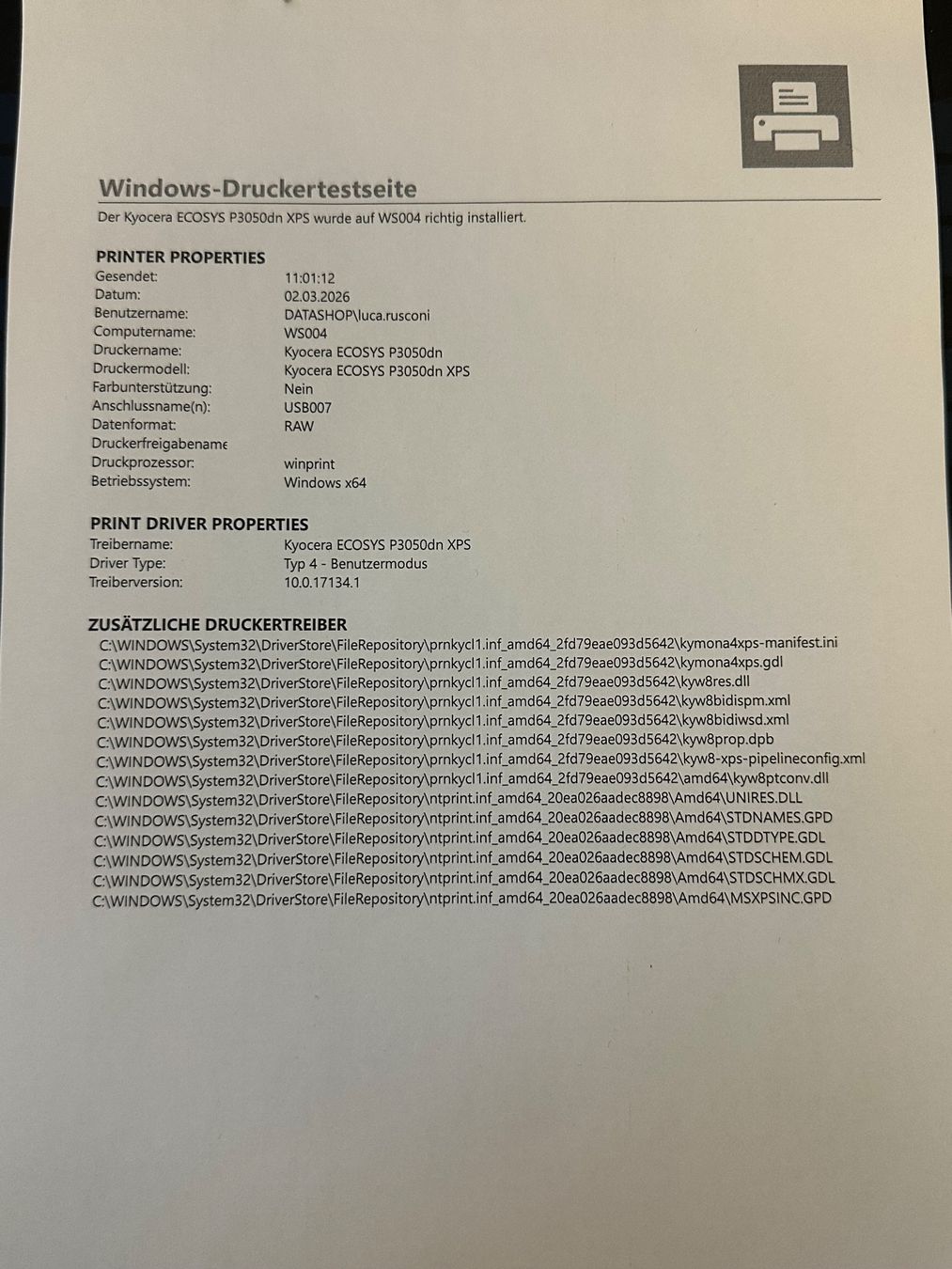 Kyocera Stampanti: Kyocera ECOSYS P3050dn XPS – Usato da Aarau venduto da DataShop-Aarau 7