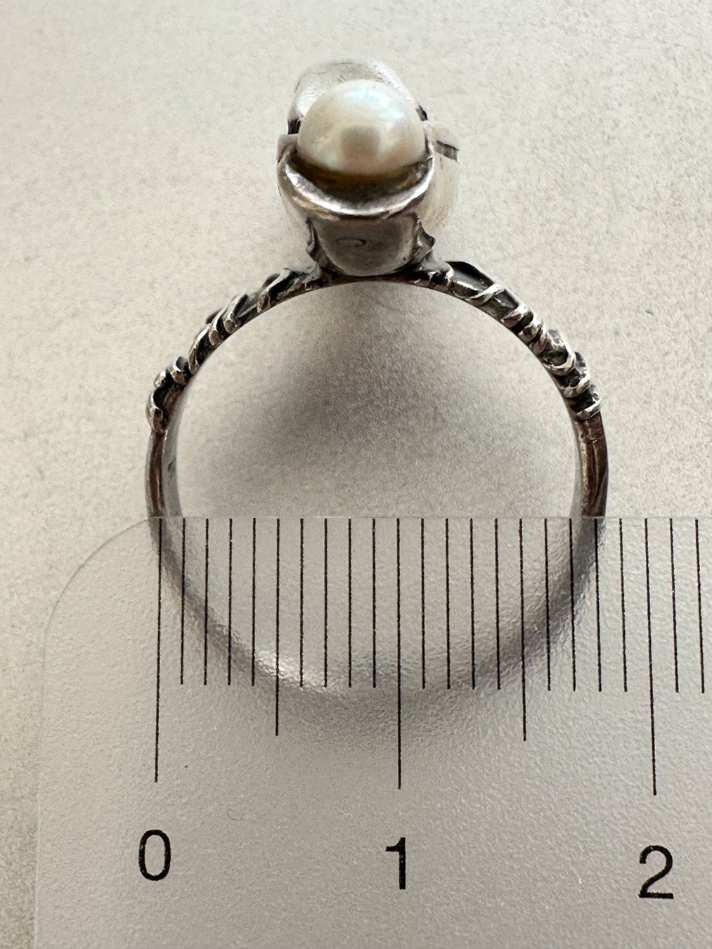 Anelli: Vintage 925er Silber Ring mit echte Perle: 55-56 – Usato da Onex venduto da Antiqueshow 4