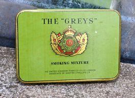 alte Blechdose THE "GREYS" smoking mixture Switerland