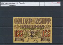 1921 DR, "Goldap - Notgeld 100 Pfg.", gebraucht