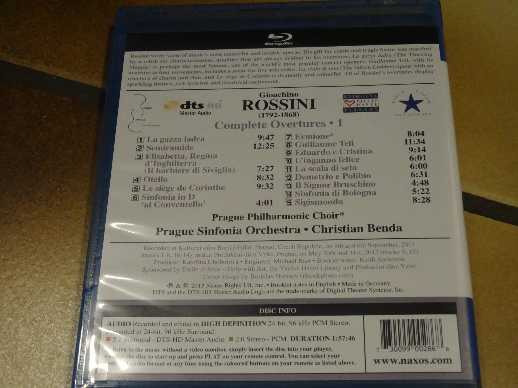 Tutti i DVDs: Rossini Complete Overtures 1 Blu-ray – Usato da Olten venduto da Disc-Ausverkauf 2