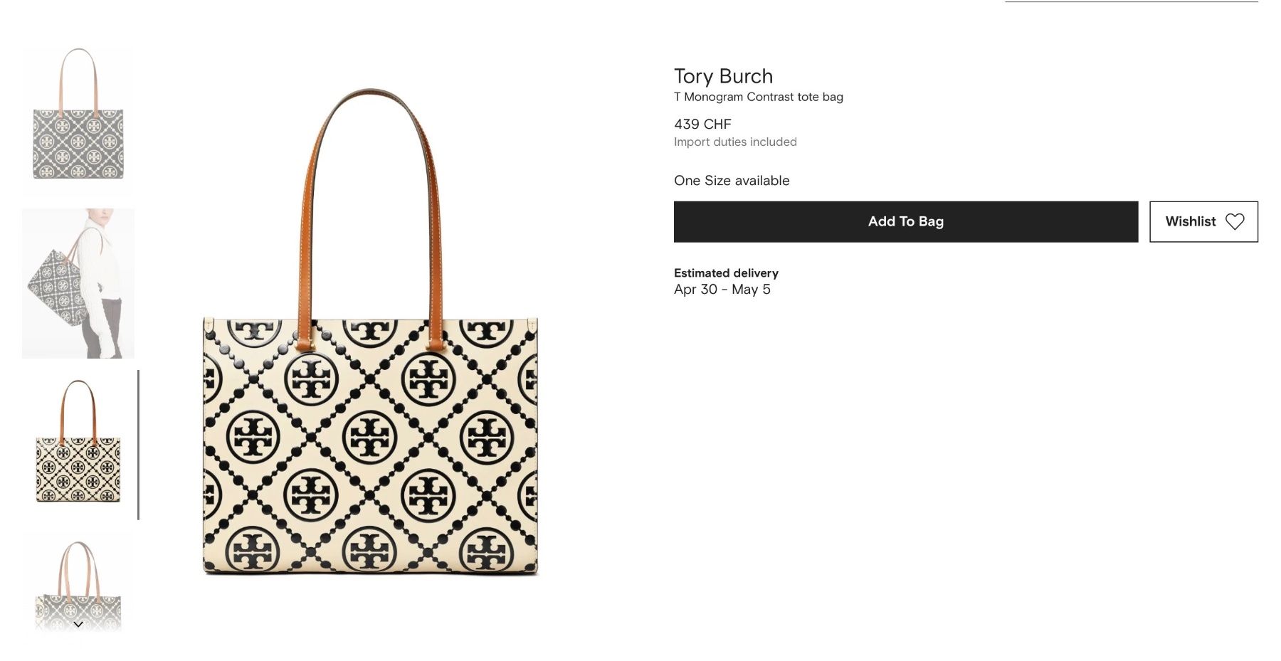 Tory Burch Borse da donna: Tory Burch T Monogram Contrast Tote Bag – Usato da Hurden venduto da rac_wyf8 8