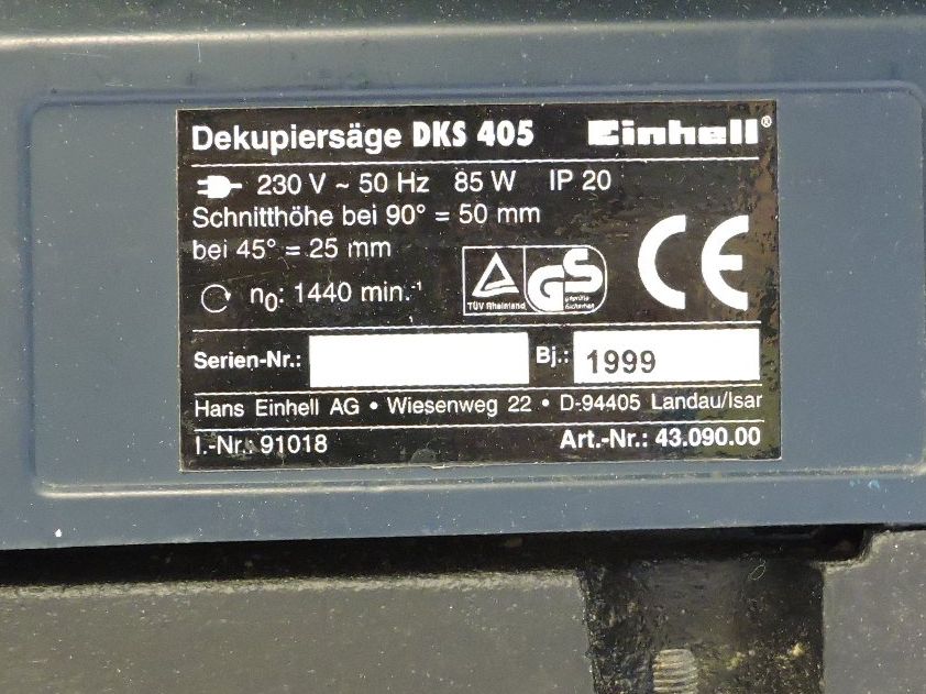 Einhell Alle Maschinen: Dekupiersäge DKS 405 Einhell – Gebraucht aus Bern von sasa65 3