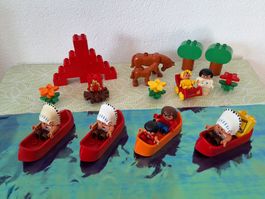 Lego Duplo lndianer Häutlinge mit Stute und Fohlen