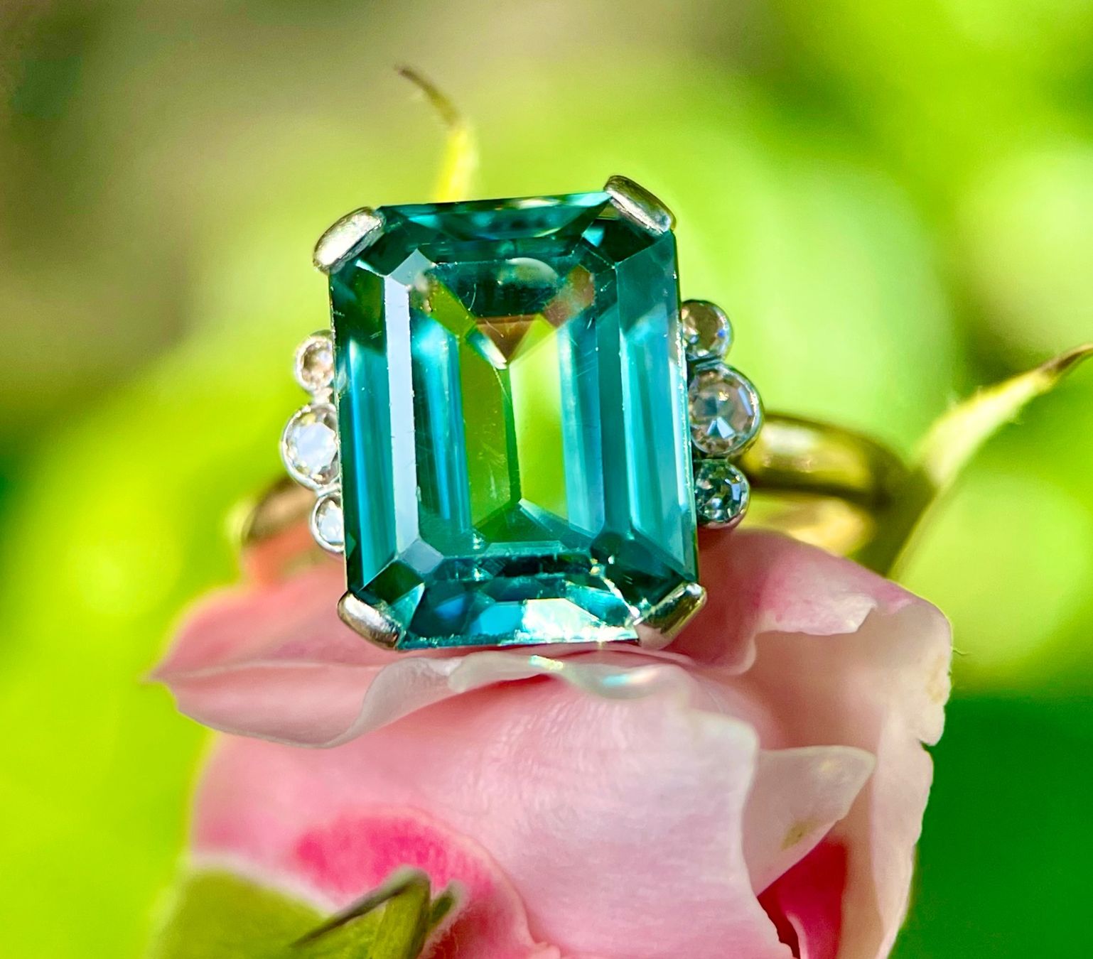 Bagues: Antik natürlicher Zirkon & Diamant Ring – D'occasion à Embrach par estzeh1 4