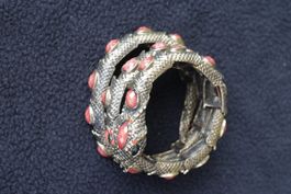 Bracelet serpent fantaisie rose et argenté - style unique
