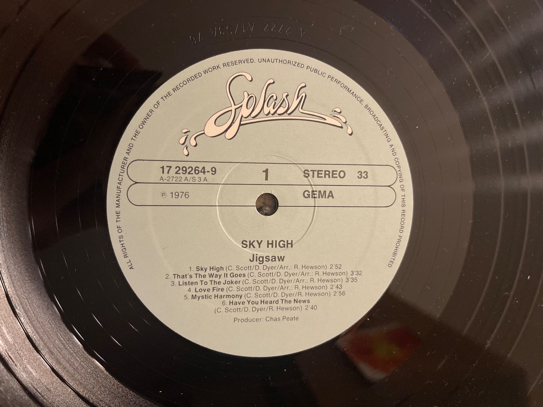Dischi in vinile: A160/Jigsaw - Sky High – Usato da Frutigen venduto da Philippe_jsp 2
