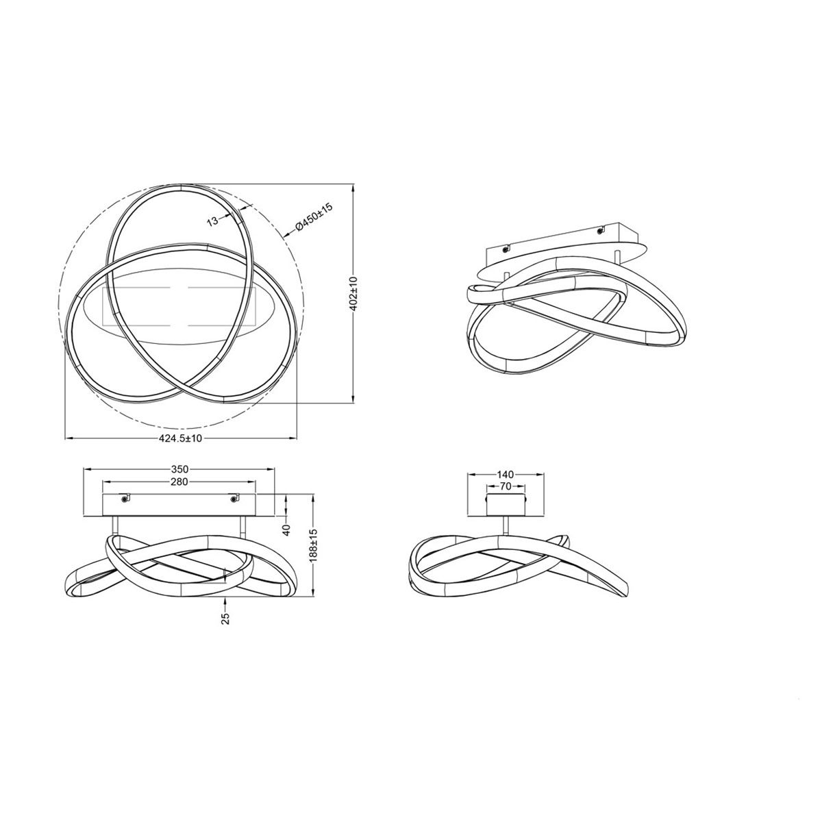 Lampadari & plafoniere: LED Deckenleuchte, Dimmer, 45 cm Ø – Nuovo (secondo la descrizione) da Kreuzlingen venduto da Smart-Light 4