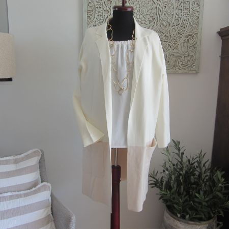 S. Oliver edel Strickmantel offwhite beige 38 NP 169 NEU