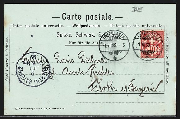 Cartoline postali: Mondschein-AK Interlaken, Ortsansicht mi – Usato da Berlin venduto da bartko-reher 1