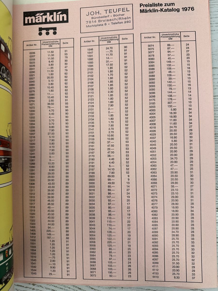 Märklin Documenti: Märklin Katalog 1976 D – Usato da Lupsingen venduto da New-Haven 1