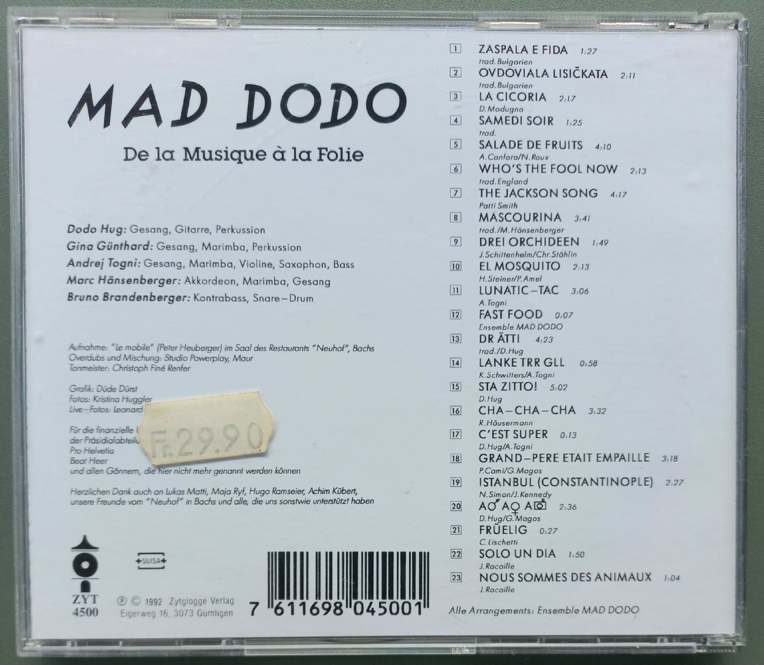 CD: CD - Mad Dodo - Dodo Hug - CH – Usato da Niederuzwil venduto da lubimaja 2