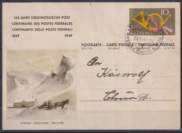 T79) Postkarte 1949 Schlittenpost, sehe Scan