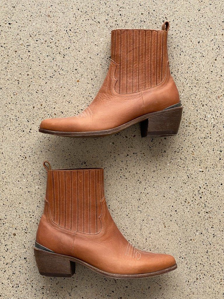 Scarpe da donna: Stiefeletten Cowboy-Style, lederfarben – Usato da Zürich venduto da Pamo02 5