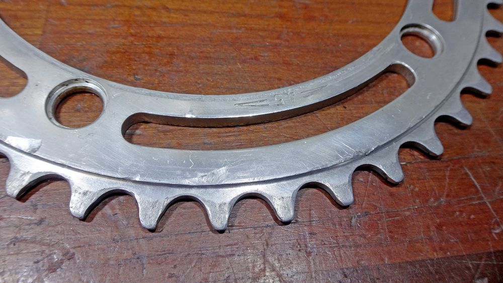 Plateau Campagnolo Record 45 Dents Vintage - BCD 144mm - Aluminium Argent - Années 70/80