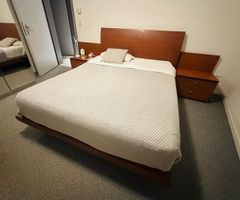 Wooden Double Bed Frame & Nightstands Set - Cozy Sleep