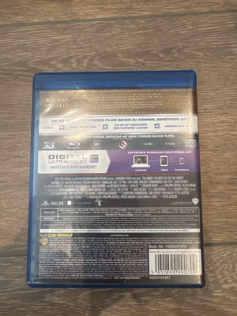Tutti i DVDs: Der Hobbit 3D Blu-ray 2 Discs Neuwertig – Nuovo (secondo la descrizione) da Beinwil am See venduto da noxno 1