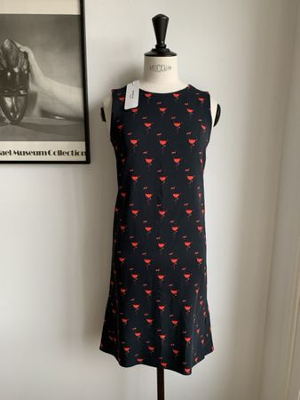 AKRIS: OVP - Exklusives Kleid mit Flamingo, 34/36, NP 1390