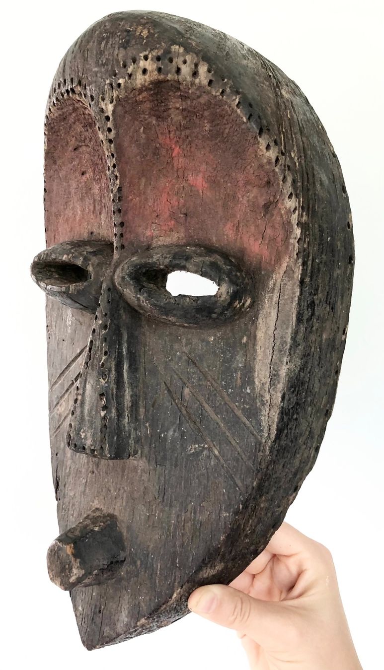 Skulpturen & Statuen: Rarität seltene alte Mahongwe Maske Gabun Höhe 35 cm Top – Gebraucht aus Rüthi (Rheintal) von Kunsthaus777 3
