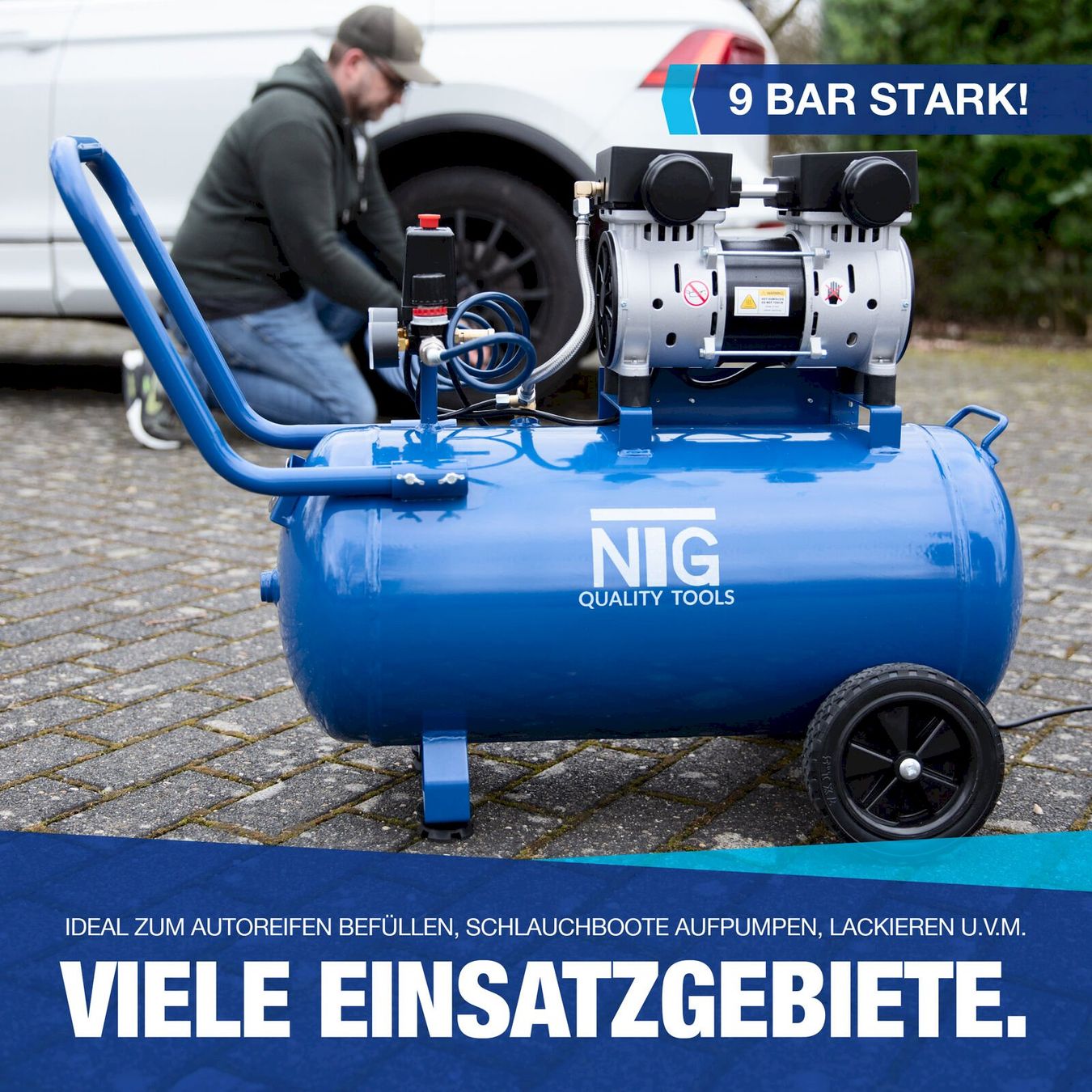 Compressori: Silent Druckluft Kompressor 50 Liter – Nuovo e nell'imballaggio originale da Bottighofen venduto da zaap 5