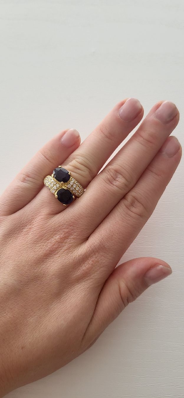 Anelli: Toller Safirring mit 28 Brillanten – Nuovo (secondo la descrizione) da Unterägeri venduto da Altgoldschmuck 5