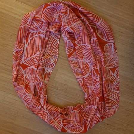 Schöner Loop Schal, Orange/Weiss