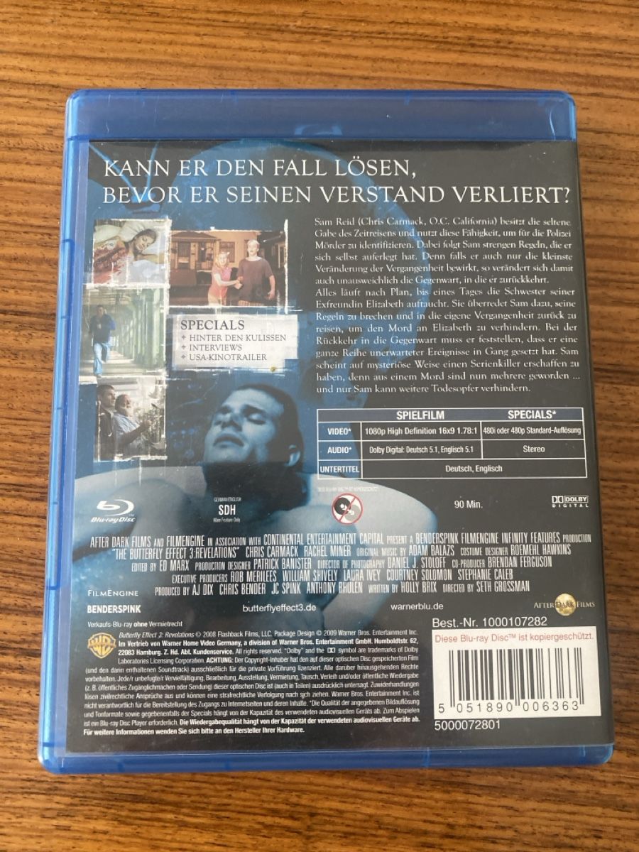 Tutti i DVDs: Butterfly Effect 3 - Die Offenbarung – Usato da Rüschlikon venduto da Granulat204 1