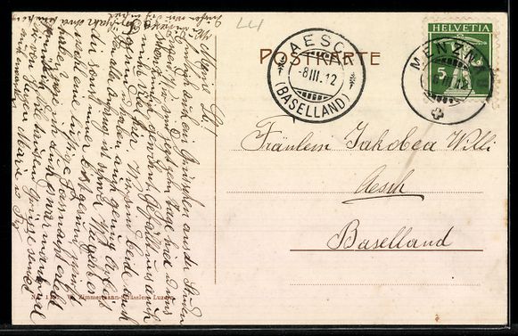 Cartoline postali: AK Menznau, Ort mit Kirche – Usato da Berlin venduto da bartko-reher 1
