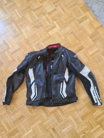 Veste moto Richa cuir noir blanc D54/UK44 bon état