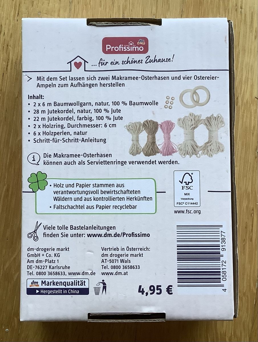 Kit bricolage: Komplettes Makramee Bastelset mit Osterdeko – Nuovo (secondo la descrizione) da Adliswil venduto da Compardo 2