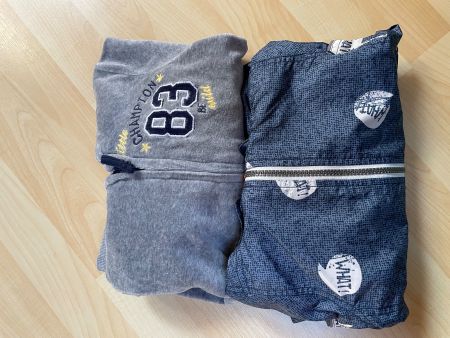 Regenjacke und Samtjacke 80/86
