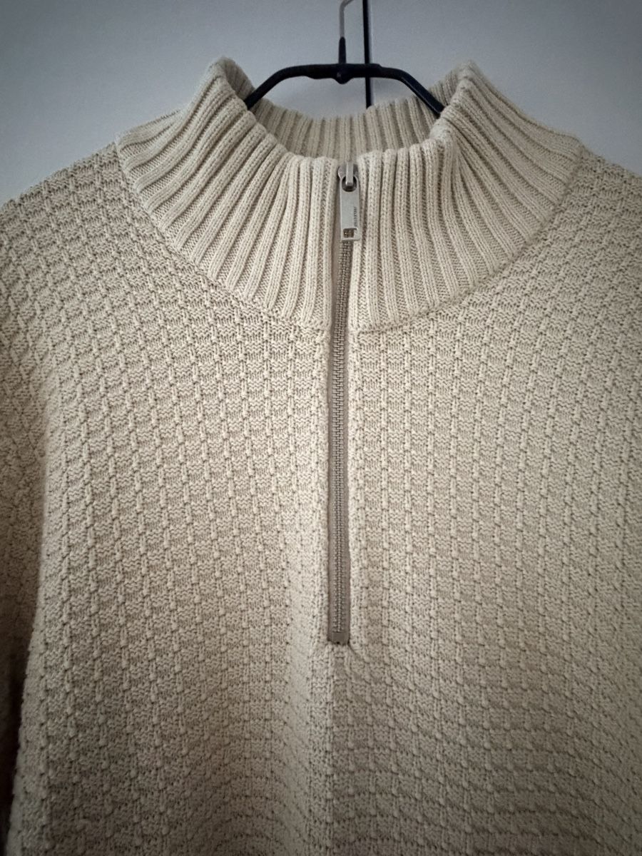 Pullover & Sweatshirts: Half Zip Strick Pullover beige Gr. M Baumwolle – Neu (gemäss Beschreibung) aus Zumikon von DesignDeluxe
