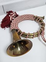 Posthorn Gotthardpost Fluelen-Camerlata Messing antik