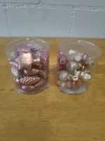 Glas Kugeln klein Christbaumschmuck rosa gold, Neuwertig!