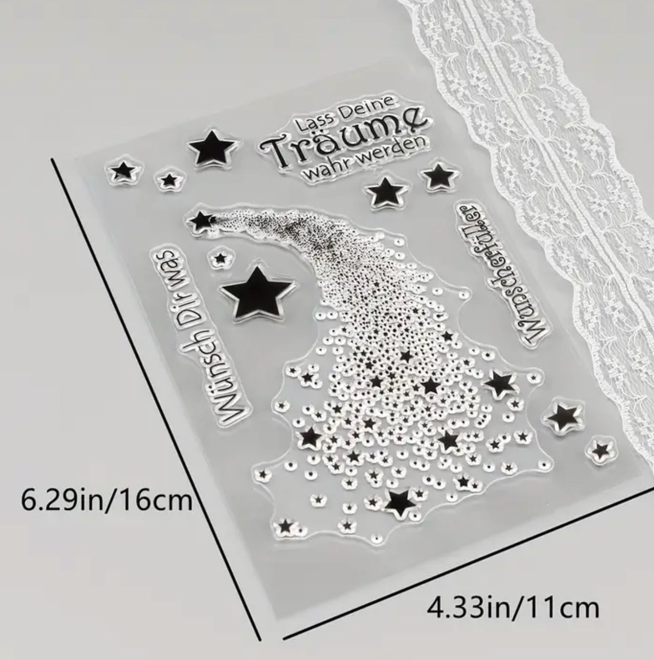 Timbri: Texte - Träume, Wunsch, Sterne usw  - Silikonstempel – Nuovo e nell'imballaggio originale da Frenkendorf venduto da jazzplatten 1