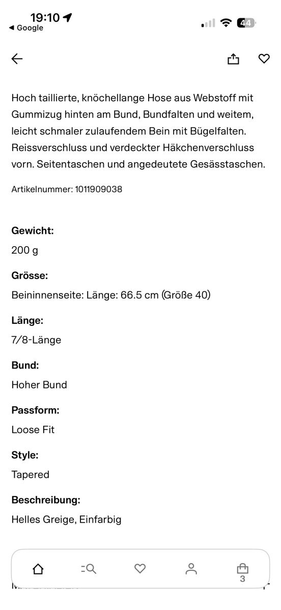H&M Pantalons: H&M Hose  – D'occasion à Dietikon par and_nw92 2