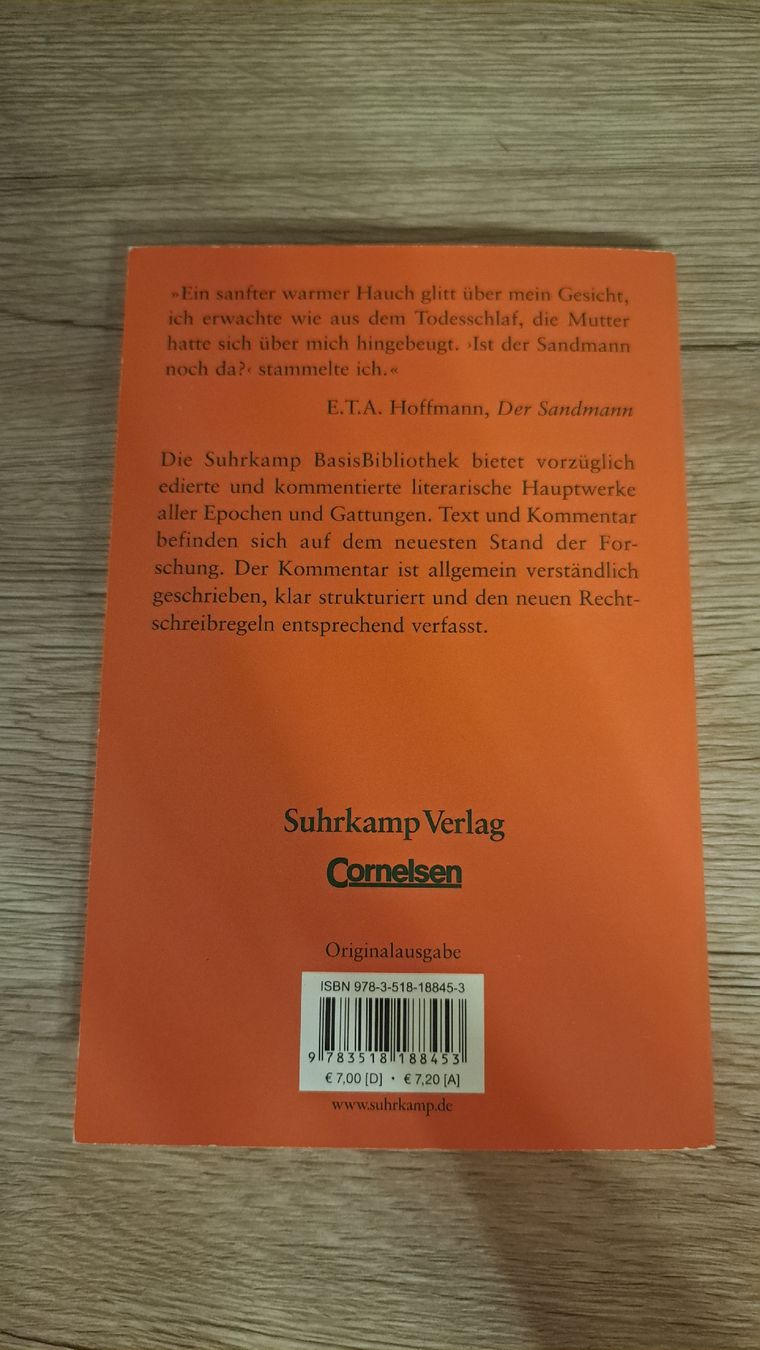 Libri: Der Sandmann, E.T.A. Hoffmann – Usato da Schaffhausen venduto da xJuliax 2