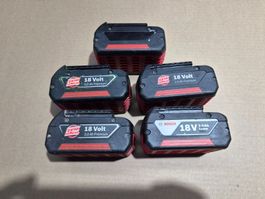 5 Bosch Akkus 18V 2,6-3 Ah gebraucht