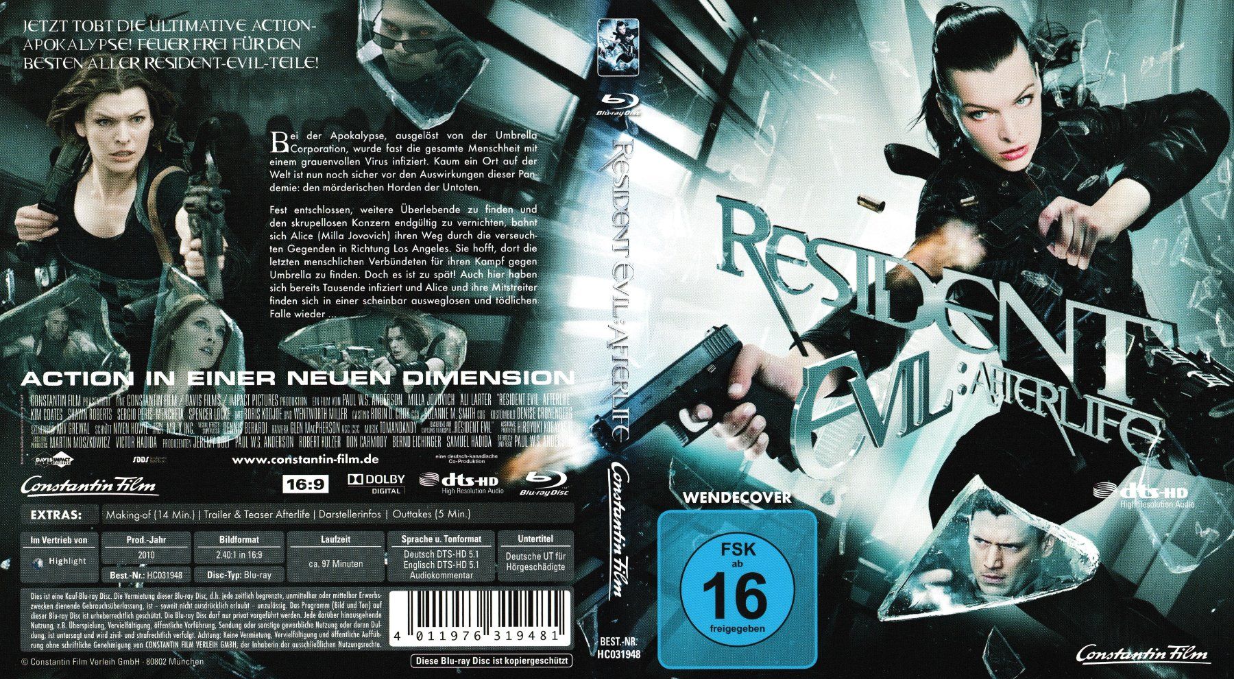Tutti i DVDs: Blu-Ray - Resident Evil: Afterlife – Usato da Langnau am Albis venduto da MediaRescuerKeLoX