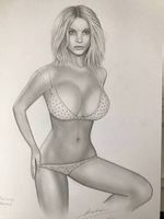 Jolie Britney Spears, dessin original A4 signé de l'auteur