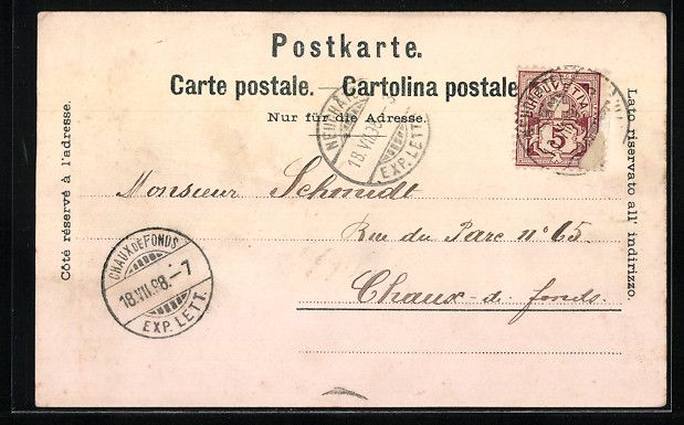 Cartoline postali: Litho Neuchatel, Ortsansicht mit Hotel d – Usato da Berlin venduto da bartko-reher 1