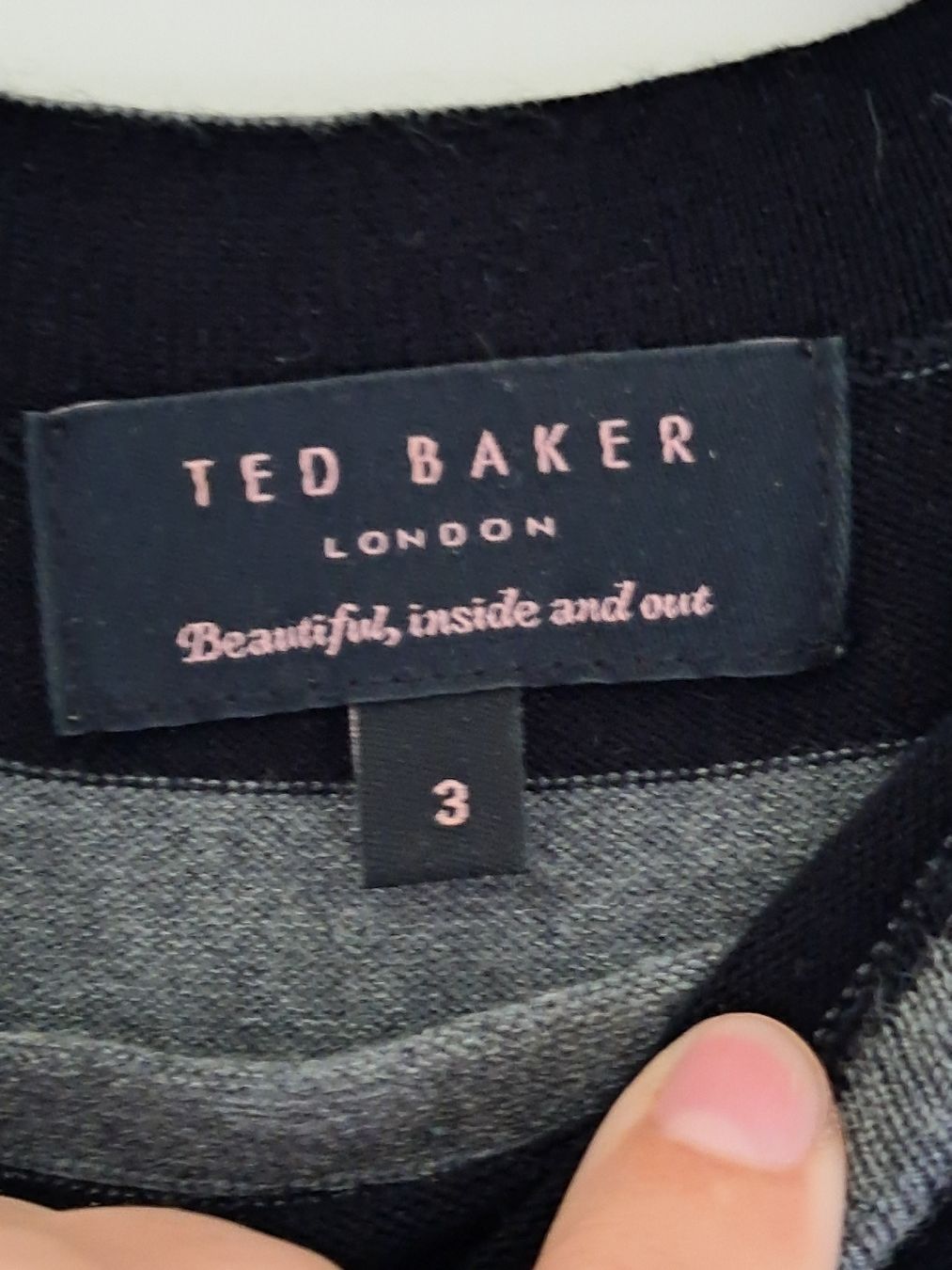 Ted Baker Vestiti: Robe Ted Baker T.3 Rayée Noire/Blanc/Rose Chic Été – Usato da Aubonne venduto da erinrose 1