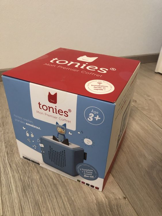 Toniebox Bleu + Figurine Créatif - Conteuse Histoire Enfant 3-7 Ans, Sans Onde